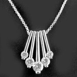 Folli Follie Designer Pendant Necklace Geometric Fan Art Deco Inspired Signed